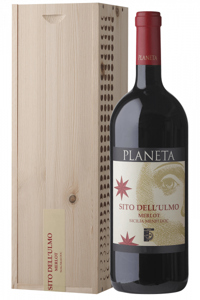 Menfi DOC Sito Dell'Ulmo Merlot 2014 Planeta (Double Magnum Wooden Case)