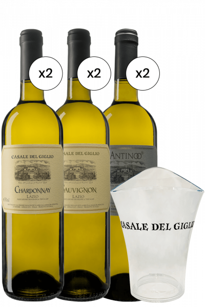 2 Chardonnay 2023 + 2 Sauvignon 2023 + 2 Antinoo 2021 Casale Del Giglio + FREE 1 Casale Del Giglio Ice Bucket