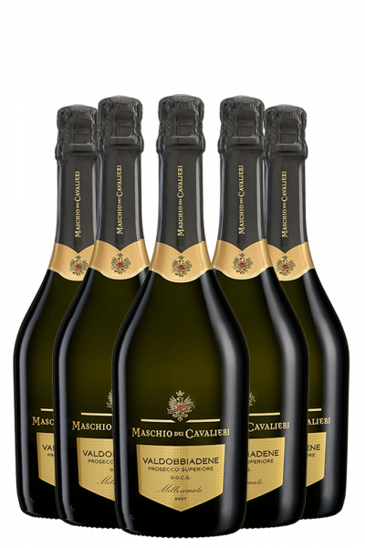 6 Bottiglie Valdobbiadene Prosecco Superiore DOCG Millesimato Brut 2022 Maschio Dei Cavalieri