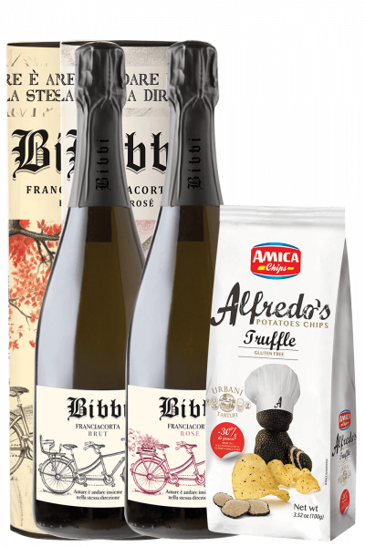 Franciacorta Bibbi Brut 2019 (Ast.) + Rosé 2017 (Ast.) + Amica Chips Tartufo Alfredo's 3 x 100gr