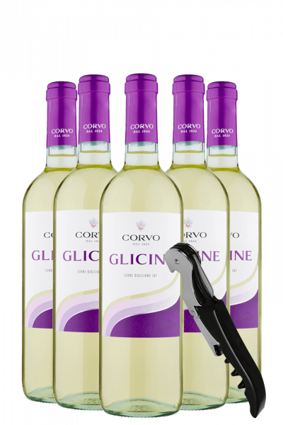 6 Bottles Corvo Glicine Bianco 2023 Duca Di Salaparuta + FREE 1 Duca Di Salaparuta corkscrew