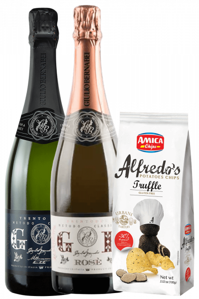 Trentodoc Giulio Bernabei Brut Bernabei + Rosé + Amica Chips Truffle Alfredo's 3 x 100gr
